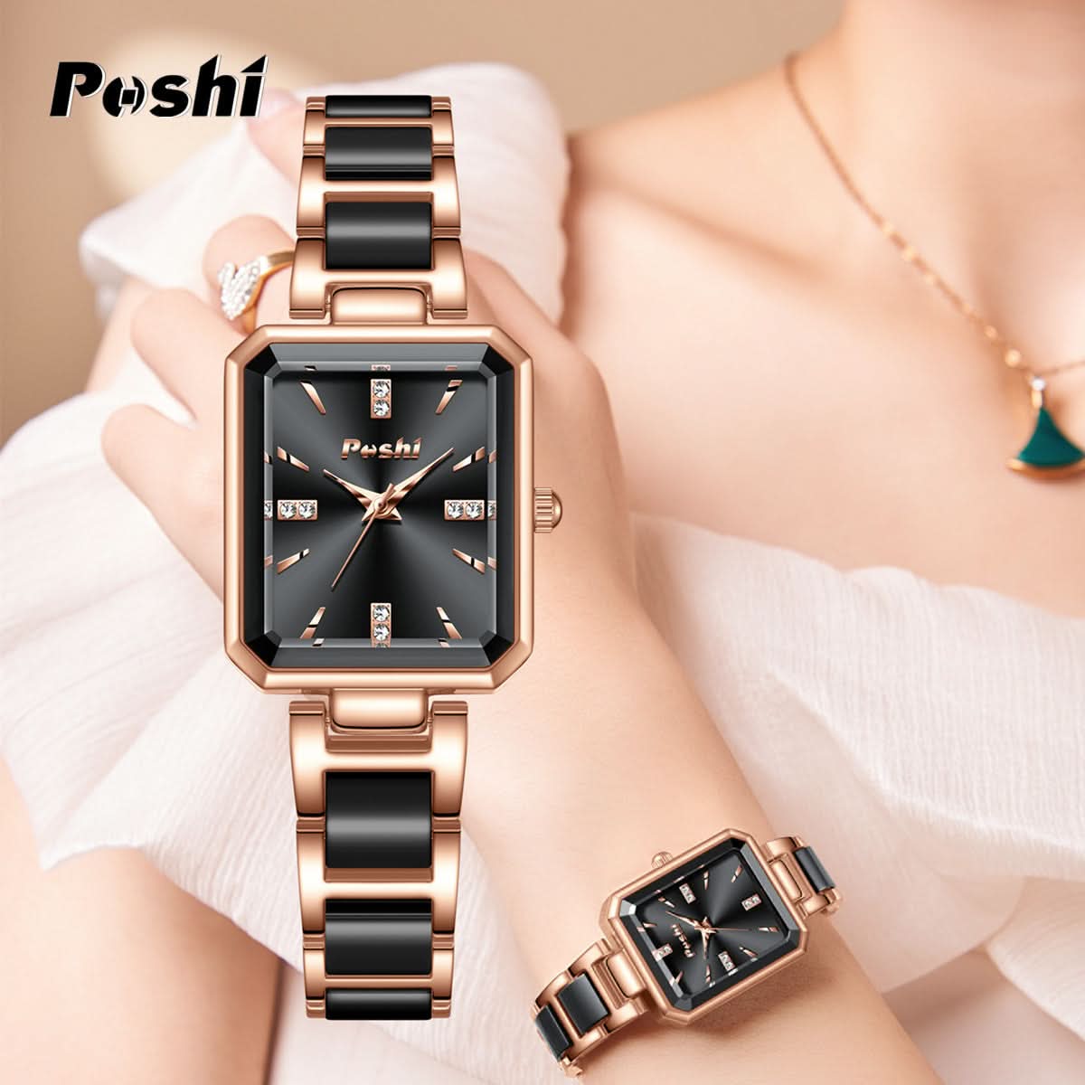 POSHI Women's Square Fashion Quartz Watch