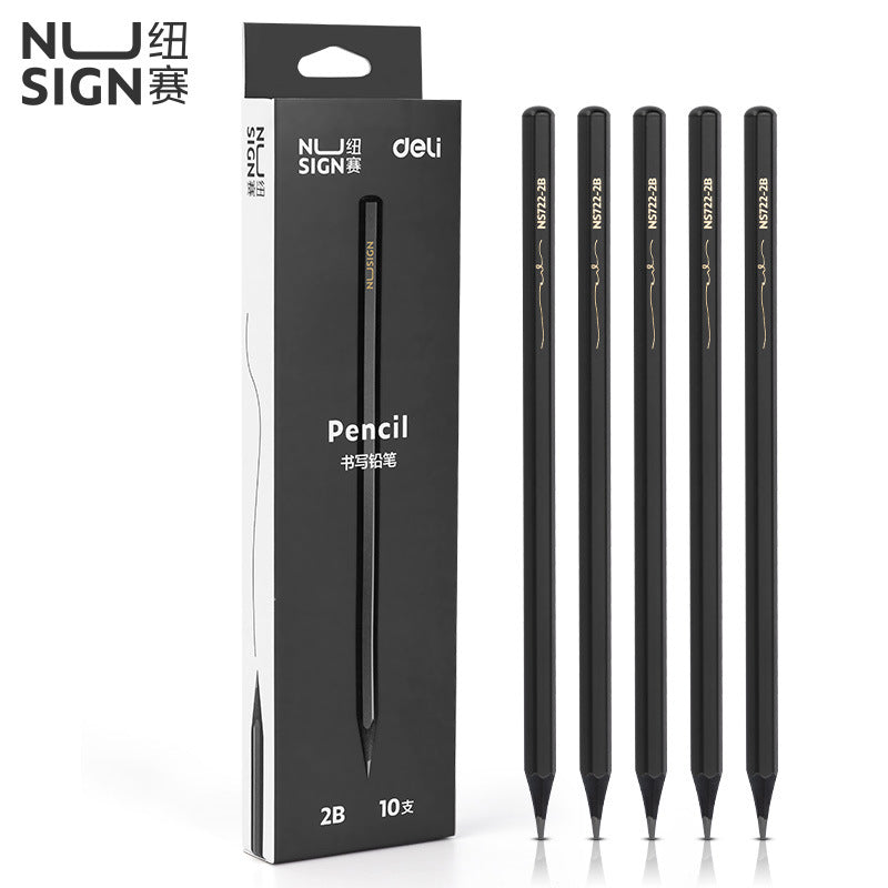 Deli NS722 stationery neusai black wood pencil graphite 2B/HB hexagonal Rod exam answer art sketch children