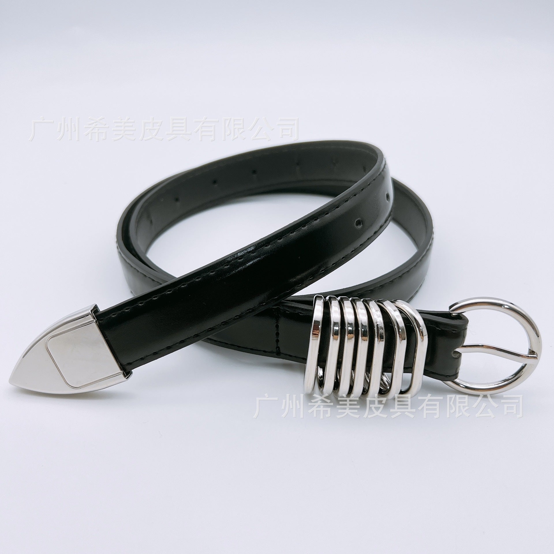 Homemade Metal Belt, Fashionable Korean Style Women's Versatile Belt, Black Niche Design, High-end Decorative Jeans Belt