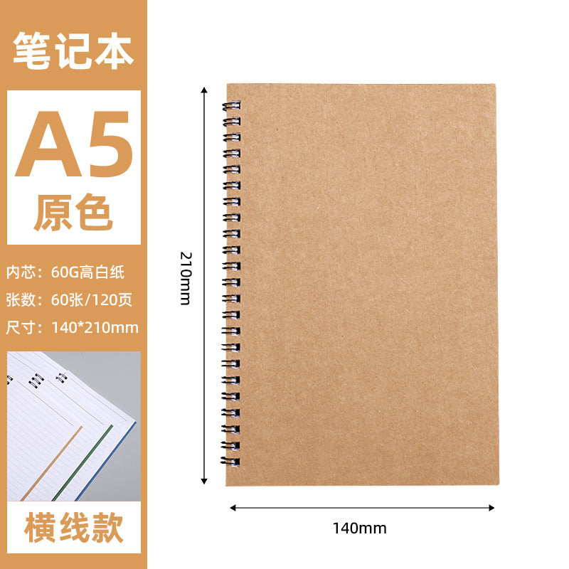 Kraft Paper Spiral Notebook with Customizable Sticky Notes, Self-Adhesive Tear-Off Memo Pads, Customizable Sticky Notes