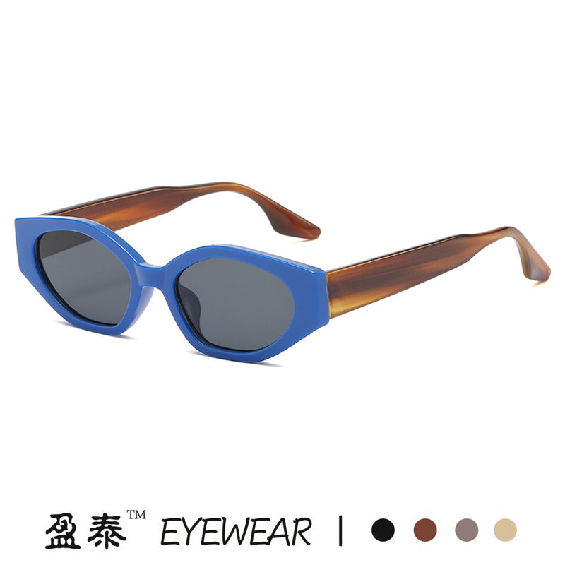 New European and American cross-border fashion sunglasses European and American personality color matching small frame cat eye sunglasses female sunglasses