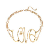 LOVE Letter Pendant Necklace – Trendy Hip-Hop Statement Jewelry for Women
