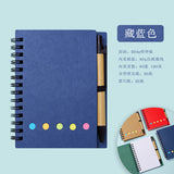Kraft Paper Spiral Notebook with Customizable Sticky Notes, Self-Adhesive Tear-Off Memo Pads, Customizable Sticky Notes