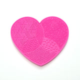 Heart-Shaped Silicone Makeup Brush Cleaning Mat - 4 pieces