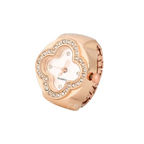 BOZHI Luxury Four-Leaf Clover Ring Watch – Diamond Quartz Finger Watch