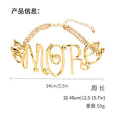 AMORE Letter Pendant Necklace – Retro Hip-Hop Style Statement Jewelry for Women