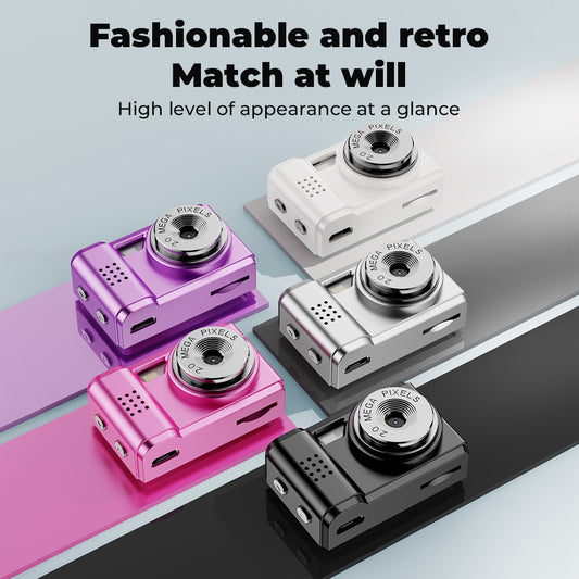 Mini Retro Digital Camera with Wide-Angle Lens – 1080P CCD Video, Compact SLR Style