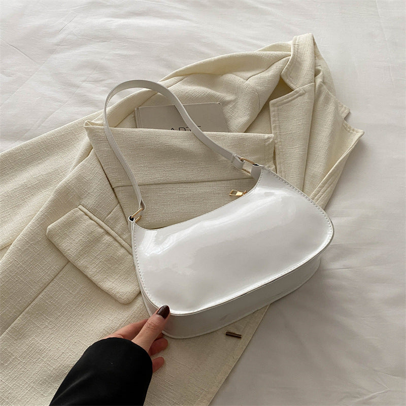 Korean Style Shoulder Bag – Small Square PU Handbag for Women, Zipper Closure