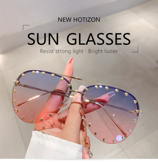 Retro Aviator Rivet Sunglasses for Men & Women | UV-Protective Trendy Eyewear
