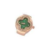 BOZHI Luxury Four-Leaf Clover Ring Watch – Diamond Quartz Finger Watch