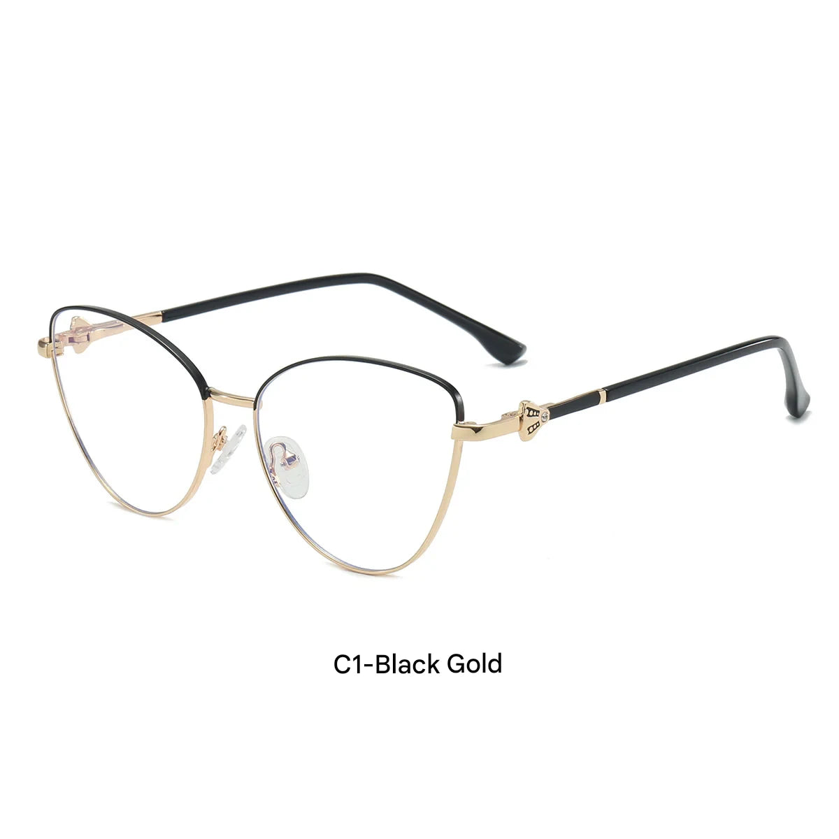Ultra-Light Metal Cat Eye Blue Light Glasses – Trendy Butterfly Frame for Women