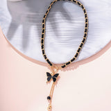 Velvet Heart Pendant Necklace for Women – Layered Clavicle Chain Jewelry