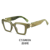 Marble Pattern Square Sunglasses with Blue Light Protection | Oversized Unisex Frame