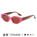 New European and American cross-border fashion sunglasses European and American personality color matching small frame cat eye sunglasses female sunglasses