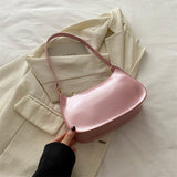 Korean Style Shoulder Bag – Small Square PU Handbag for Women, Zipper Closure