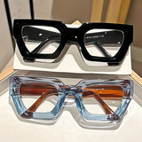 New Cross-Border Y2K Millennium Fashion Thick Square Frame Glasses for Men, European and American Ins Trend, Daily Anti-Blue Light Non-Prescription Glasses for Women