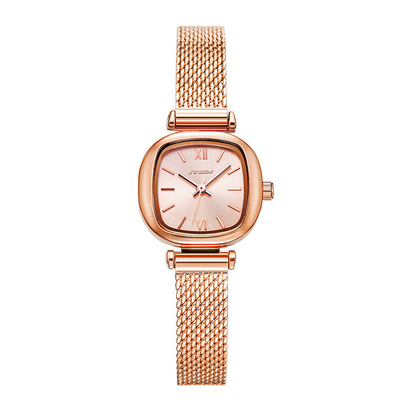 Sinobi Women's Luxury Square Quartz Watch – Milanese Strap, Fashion Timepiece
