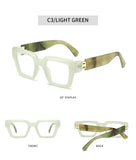 Marble Pattern Square Sunglasses with Blue Light Protection | Oversized Unisex Frame