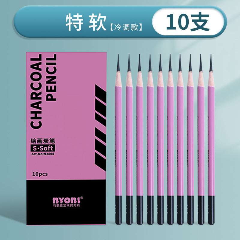 Nioni charcoal pen suit art student sketch sketch soft carbon pencil wholesale medium carbon painting combination special carbon pen