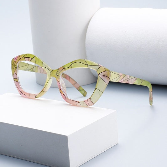 2025 Cross-Border New Asymmetrical Marble Pattern Anti-Blue Light Flat Mirror European and American Fashion Plain Glasses Frame
