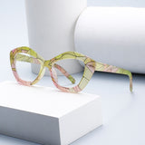 2025 Cross-Border New Asymmetrical Marble Pattern Anti-Blue Light Flat Mirror European and American Fashion Plain Glasses Frame
