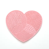 Heart-Shaped Silicone Makeup Brush Cleaning Mat - 4 pieces