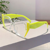 Fluorescent Polygon Anti-Blue Light Glasses – Trendy Full Frame Eyewear for Adults