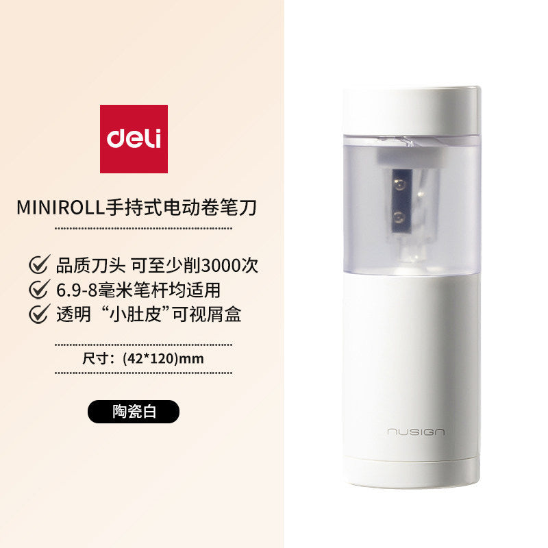 Deli Ns075 Handheld Electric Pencil Sharpener for Elementary School Students, Children's Pencil Sharpener