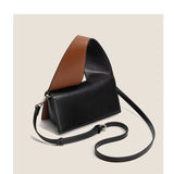 Color Block Crossbody Bag for Women – Trendy PU Shoulder Handbag with Wide Strap