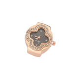 BOZHI Luxury Four-Leaf Clover Ring Watch – Diamond Quartz Finger Watch