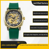 Men's Retro Square Hollow Automatic Mechanical Watch
