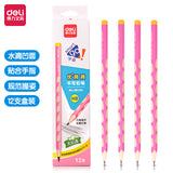 Deli elementary school student non-toxic hole pencil first grade kindergarten hb thick rod 2b hole pen triangle Rod wholesale