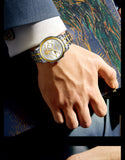 POSHI Men’s Stainless Steel Quartz Business Watch – Tourbillon Style, Luminous Hands