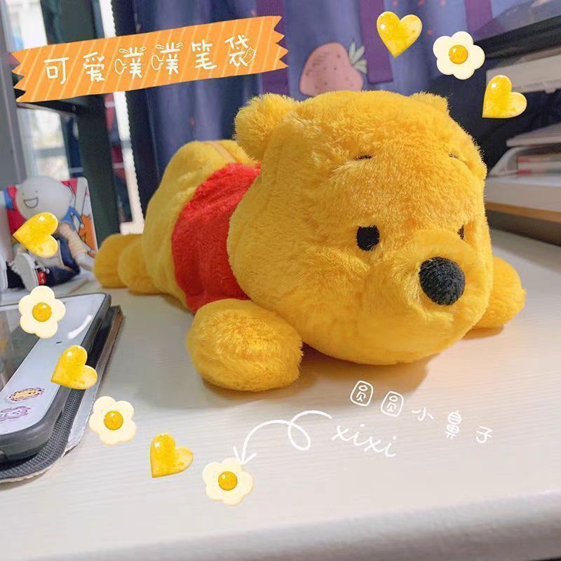 Ins Style Cute Plush Peter Rabbit Doll Pencil Bag Preppy Style Soft Cute Healing Animal Stationery Cosmetics Bag