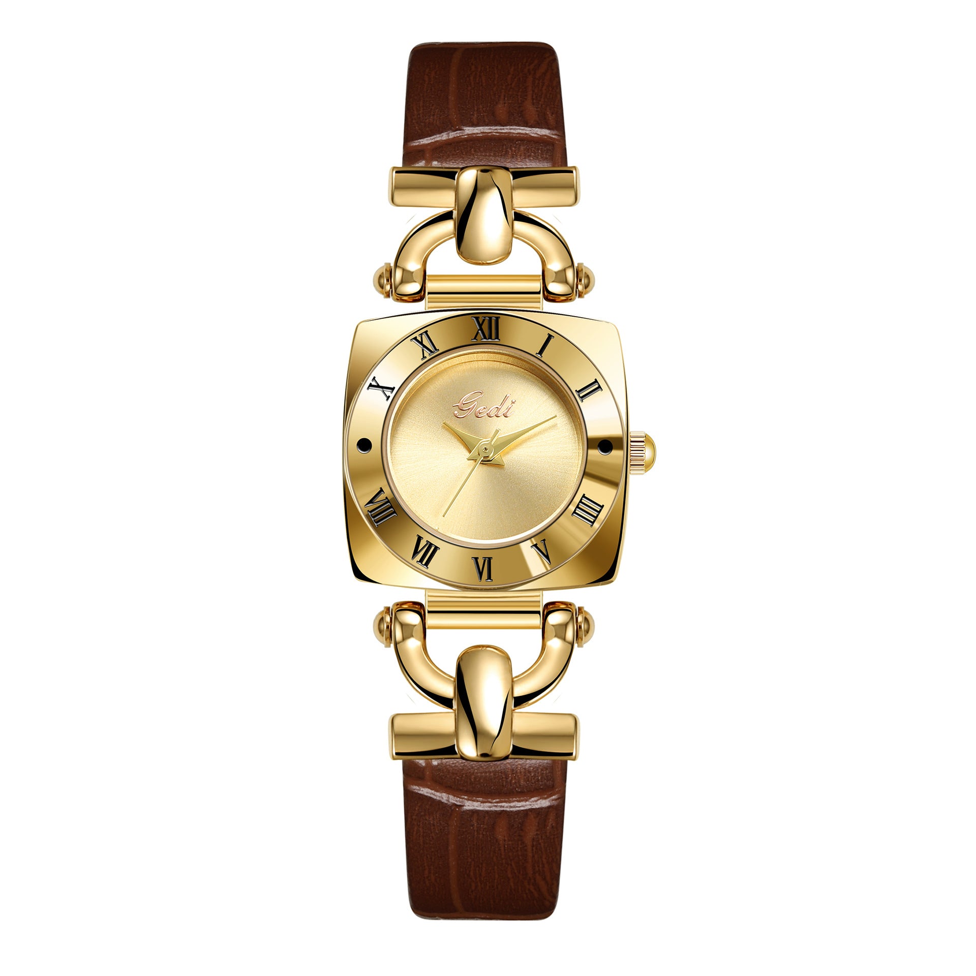 Goldie Niche High-end Women's Watch Retro Square Plate Fashion Quartz Watch Women's Belt Watch Wholesale