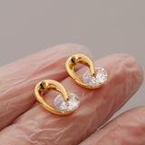 Irregular Pearl Drop Earrings for Women – Retro Copper Silver Needle Jewelry