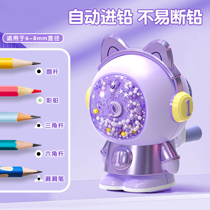 Kulomi Pencil Sharpener Primary School Student Pencil Sharpener Hand-cranked Automatic Pencil Sharpener Durable Pencil Sharpener
