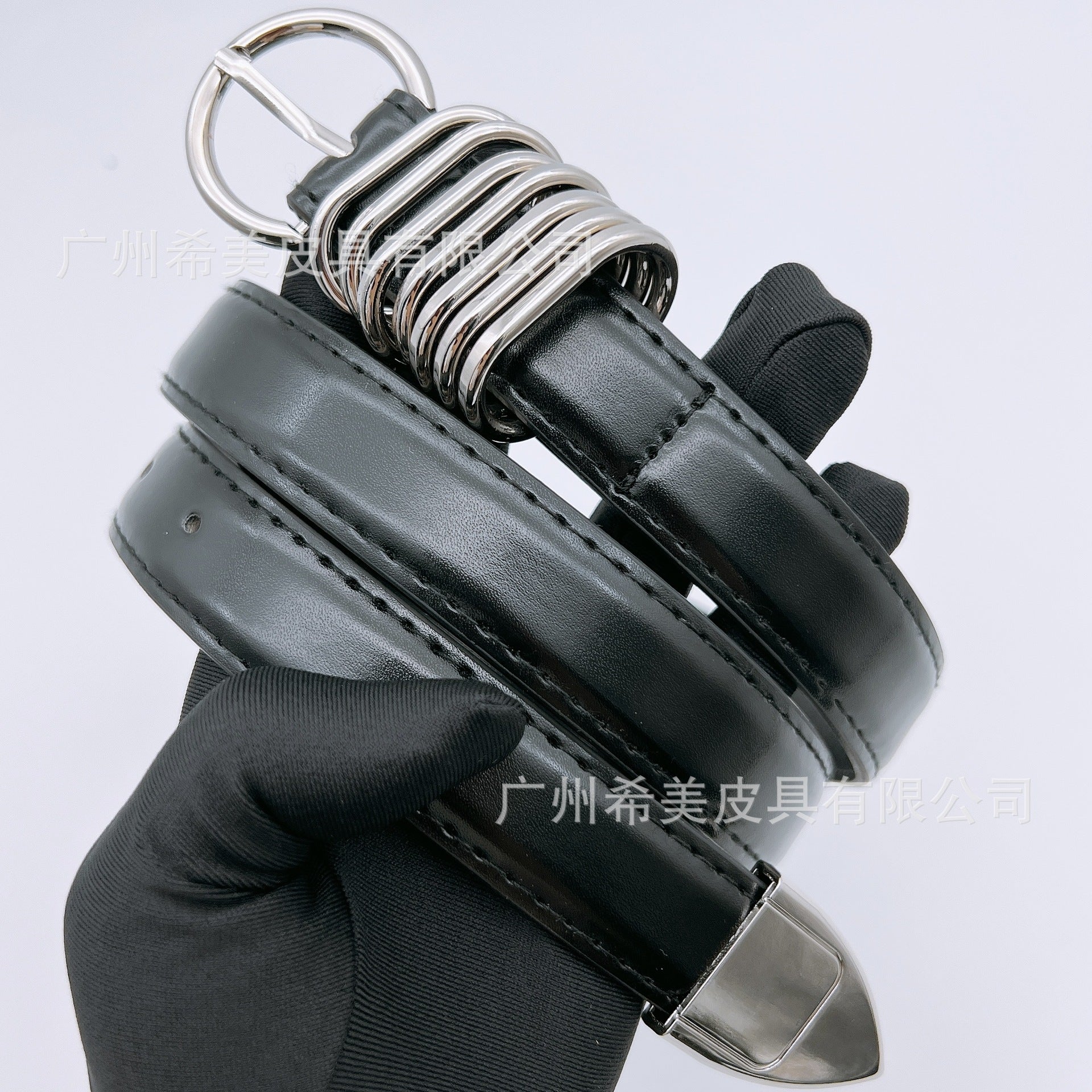 Homemade Metal Belt, Fashionable Korean Style Women's Versatile Belt, Black Niche Design, High-end Decorative Jeans Belt