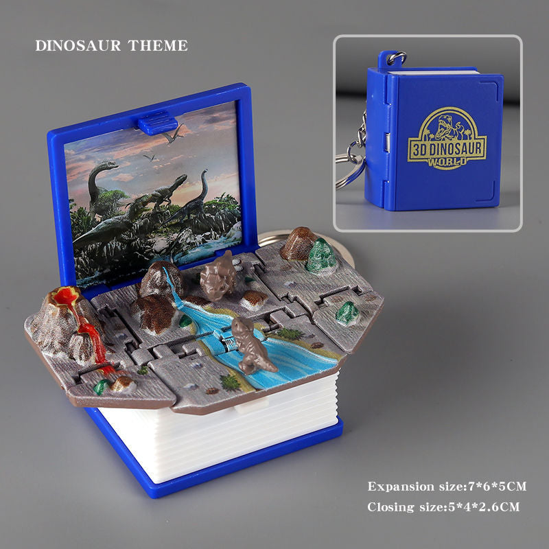 3D Pop-Up Book Keychain – Creative Decompression Toy Keyring
