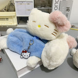 Ins Style Cute Plush Peter Rabbit Doll Pencil Bag Preppy Style Soft Cute Healing Animal Stationery Cosmetics Bag