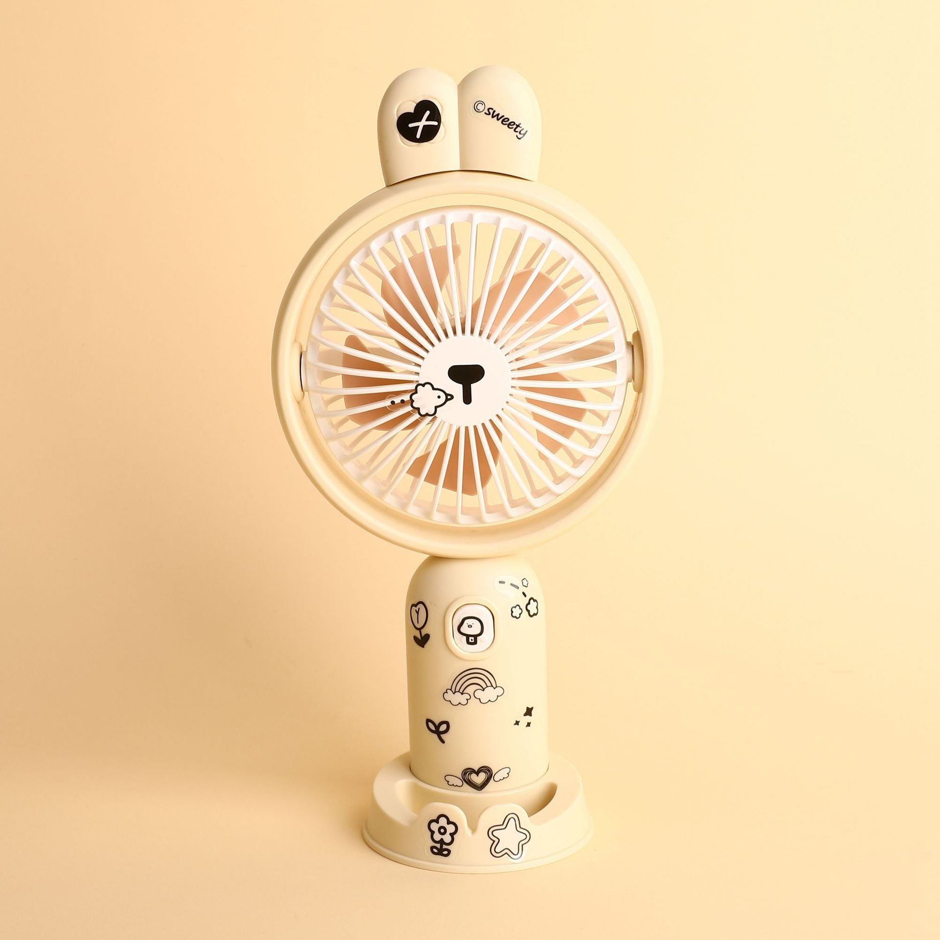 Household Desktop Mini Fan USB Charging Cartoon Small Fan Portable Student Gift Practical Handheld Fan