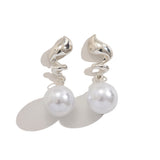 Spiral Flame Freshwater Pearl Earrings – Gold Plated Geometric Jewelry