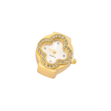 BOZHI Luxury Four-Leaf Clover Ring Watch – Diamond Quartz Finger Watch