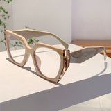 Fluorescent Polygon Anti-Blue Light Glasses – Trendy Full Frame Eyewear for Adults