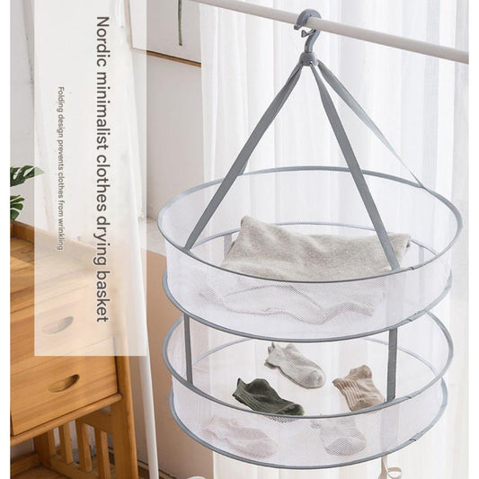 Foldable Clothes Drying Rack Net Basket for Socks & Underwear – Deformation-Resistant Hanging Dryer
