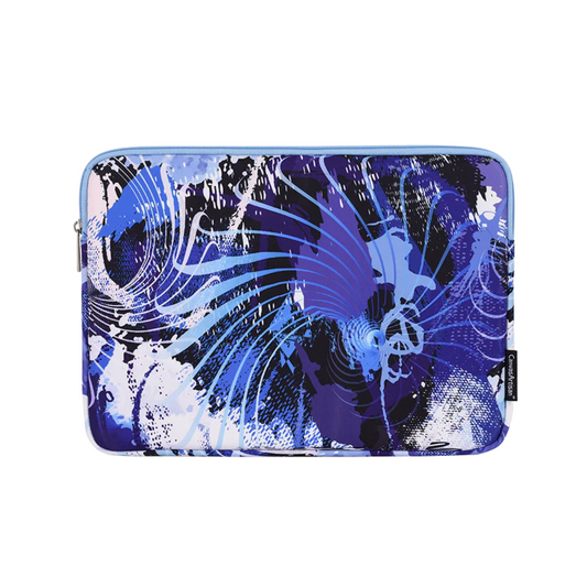Blue Laptop Sleeve – Waterproof, Slim Fit Computer Case with Digital Wave Print for 11-15” Laptops
