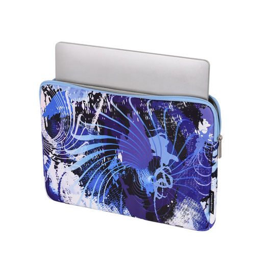 Blue Laptop Sleeve – Waterproof, Slim Fit Computer Case with Digital Wave Print for 11-15” Laptops