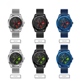 Sanda Men's Quartz Watch – Hollow Wheel Dial, Mesh Steel Strap, Waterproof Timepiece