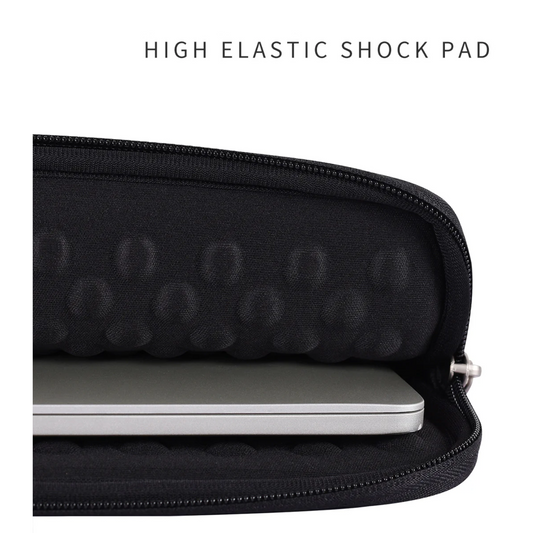 Black Leopard Print Shock-Resistant Laptop Sleeve – for MacBook with Front Pocket