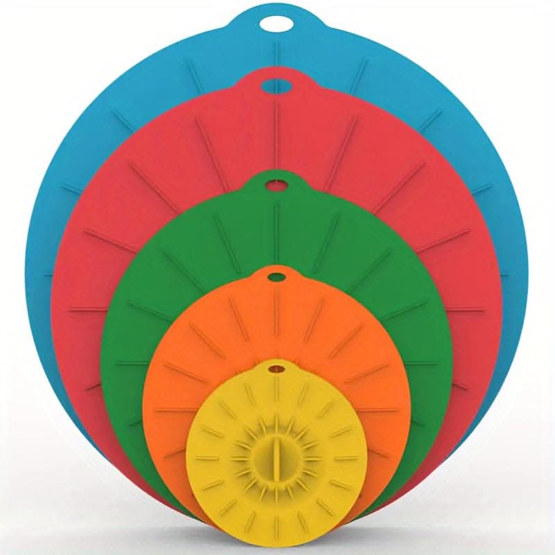 5pcs Silicone Bowl Lids Set - Heat Resistant & Reusable Covers